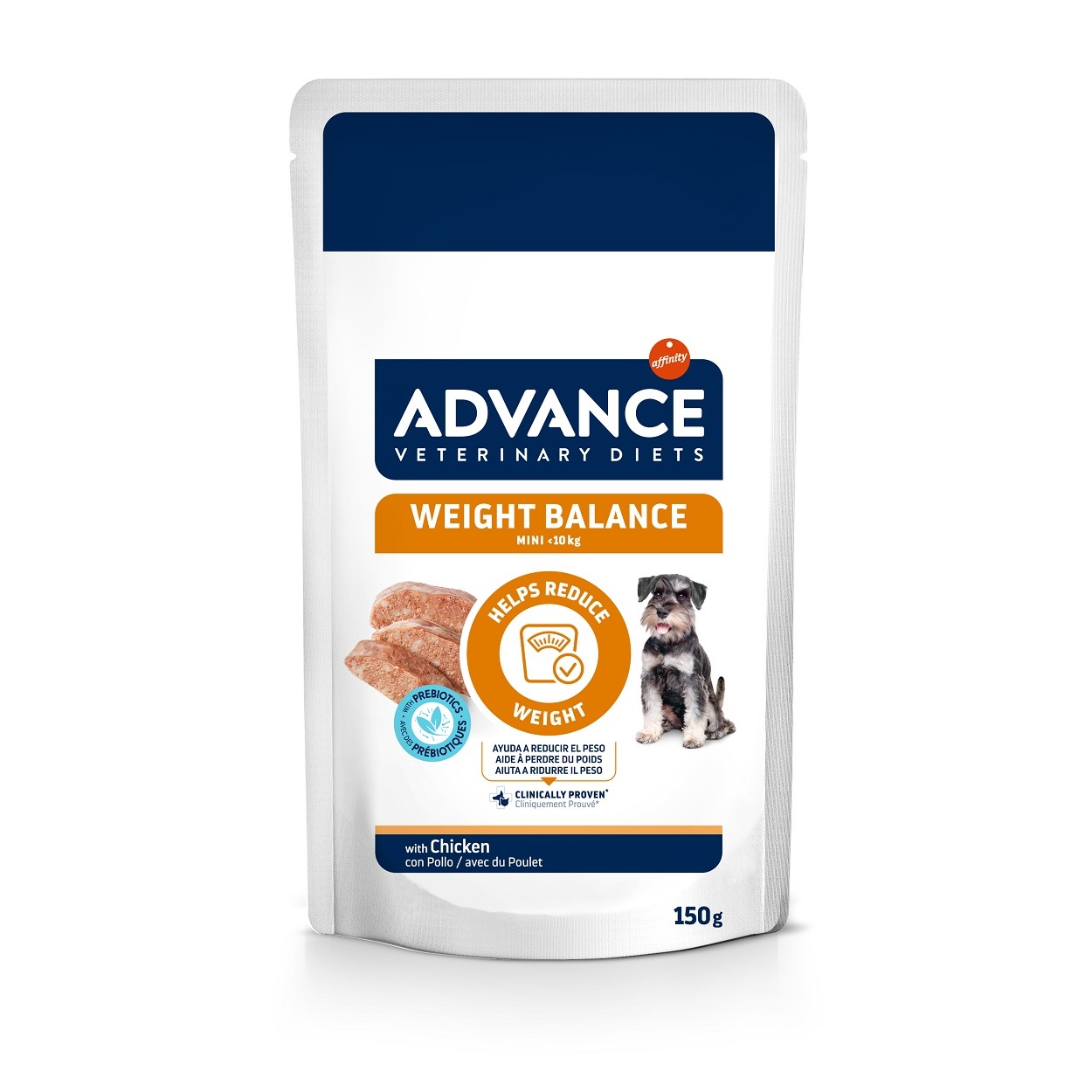 6 + 2 gratis! 8 x 150 g Advance Veterinary Diets Mini  - Weight Balance von Affinity Advance Veterinary Diets
