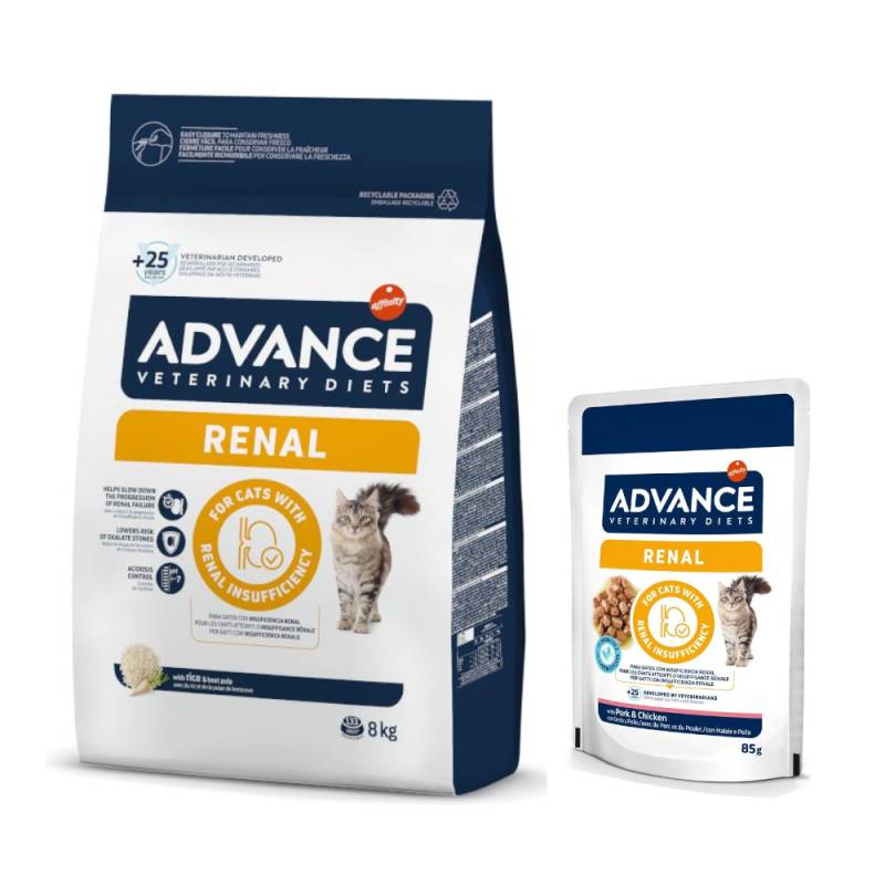 8 kg  Advance Veterinary Diets + 12 x 85 g passendes Nassfutter zum Sonderpreis! - Renal von Affinity Advance Veterinary Diets