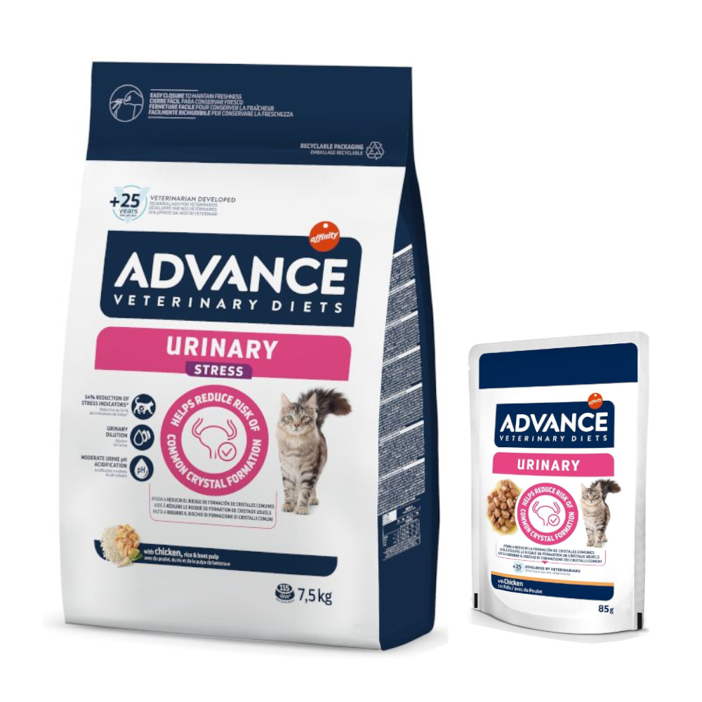 Advance Veterinary Diets Trockenfutter + 12 x 85 g Urinary Nassfutter zum Sonderpreis! - 7,5 kg Urinary Stress Advance Veterinary Diets Trockenfutter + 12 x 85 g Urinary Nassfutter zum Sonderpreis! - 7,5 kg Urinary Stress von Affinity Advance Veterinary Diets