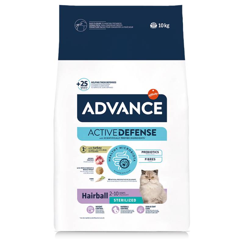 1,5 kg / 3 kg gratis! 10 kg / 15 kg Advance - 10 kg Sterilized Hairball von Affinity Advance