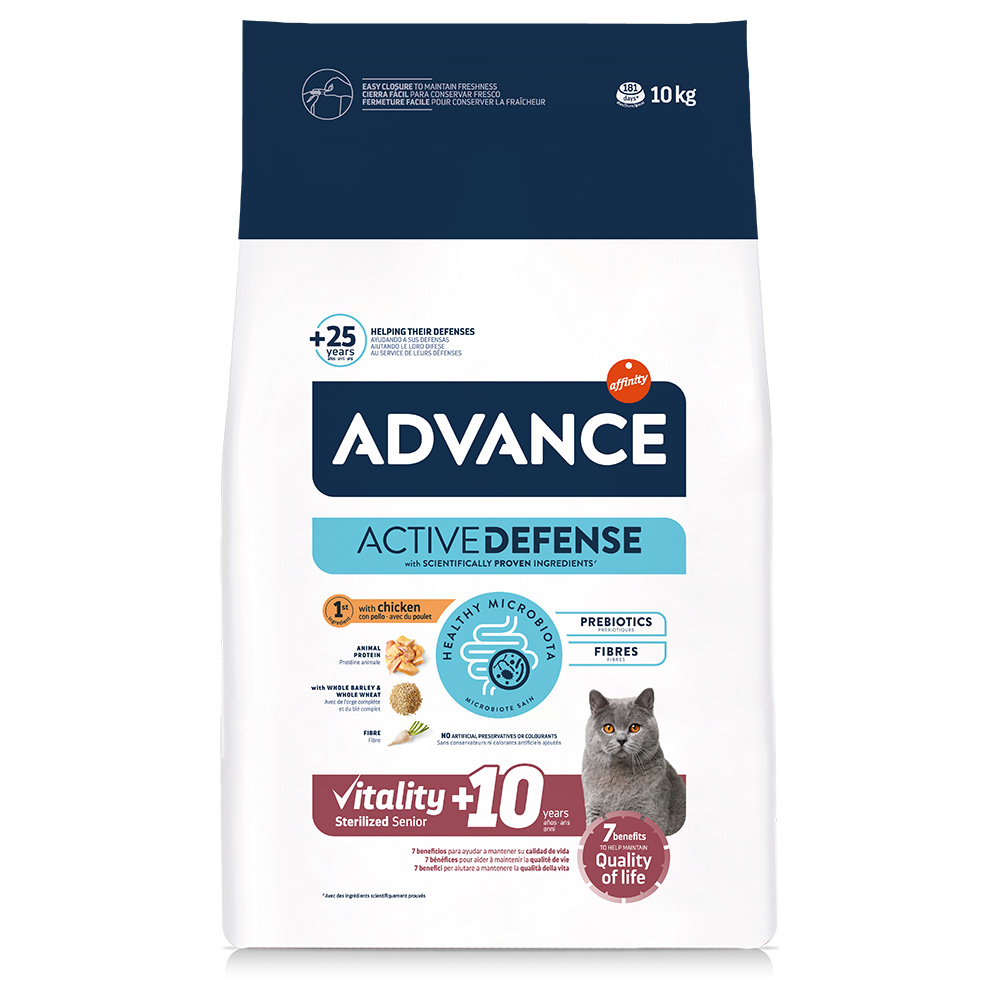 1,5 kg / 3 kg gratis! 10 kg / 15 kg Advance - 10 kg Sterilized Senior +10 Huhn von Affinity Advance