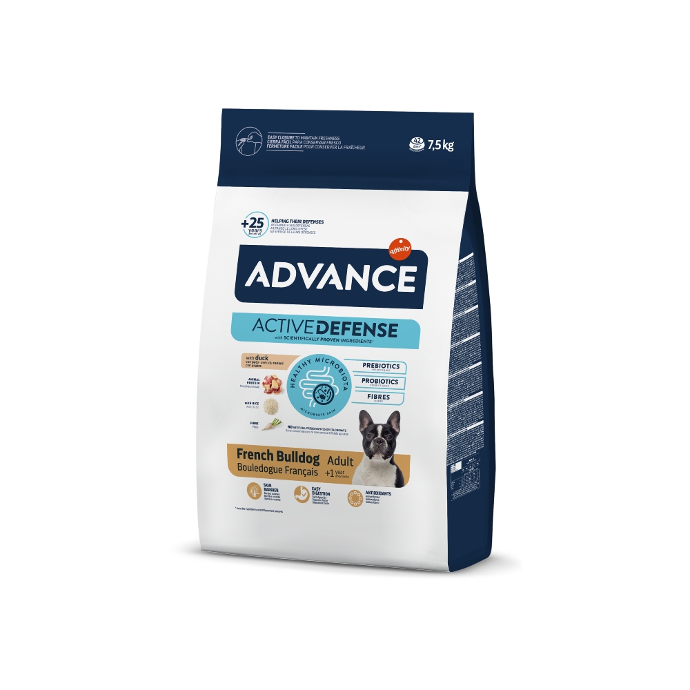 1,5 kg gratis! 7,5 kg / 11,5 kg Advance Adult Trockenfutter - French Bulldog mit Ente 7,5 kg von Affinity Advance