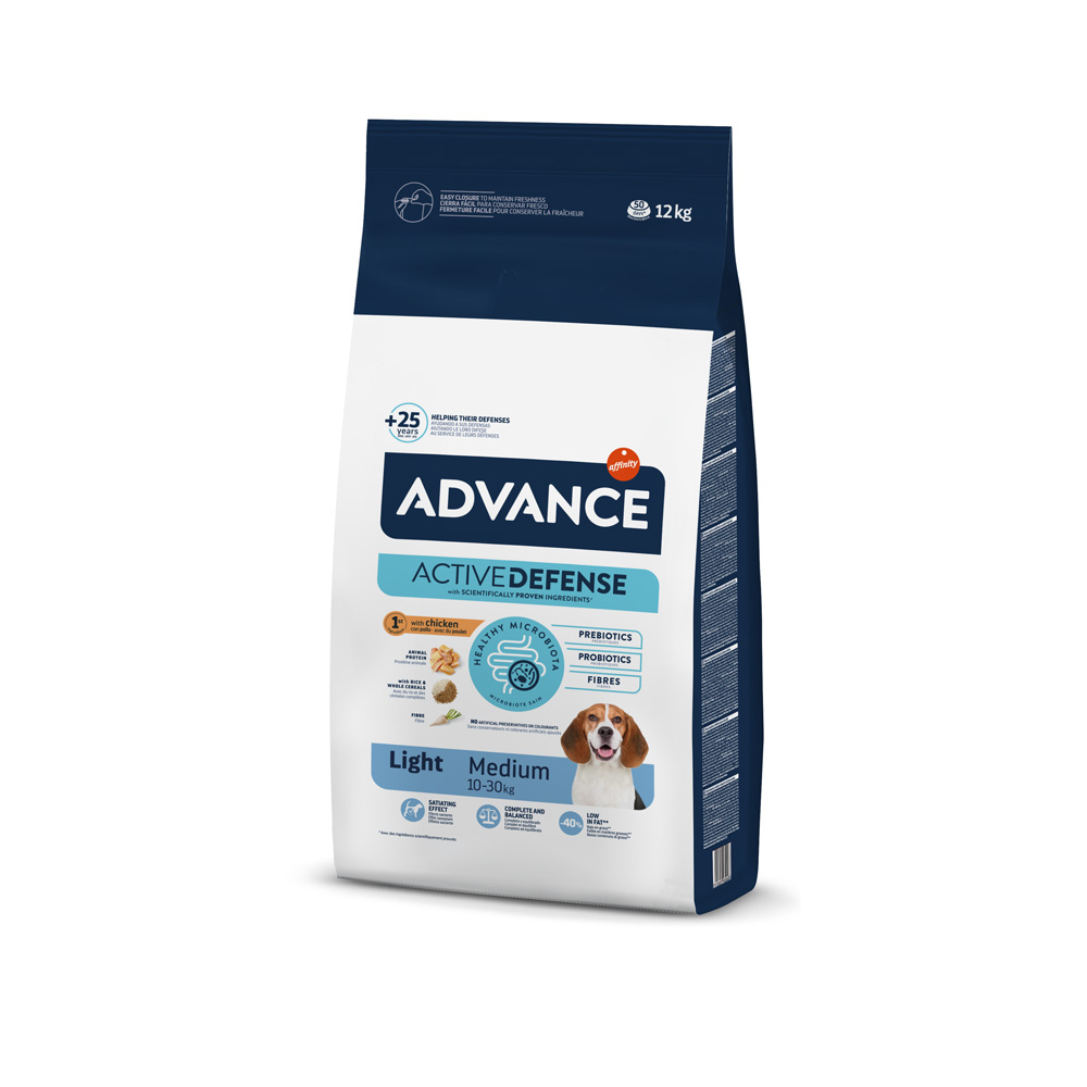 2 kg gratis! 12 kg Advance Trockenfutter - Medium Light Huhn von Affinity Advance