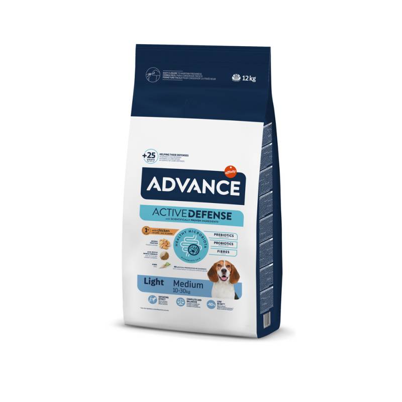 2 kg gratis! 12 kg Advance Trockenfutter - Medium Light Huhn von Affinity Advance