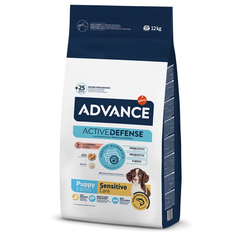 3 kg gratis! 12 kg / 14 kg / 18 kg Advance  - 12 kg Puppy Sensitive mit Lachs von Affinity Advance