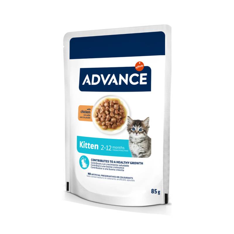38 + 10 gratis! 48 x 85 g Advance - Kitten Huhn von Affinity Advance