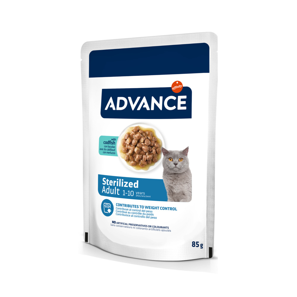 38 + 10 gratis! 48 x 85 g Advance - Sterilized Kabeljau 38 + 10 gratis! 48 x 85 g Advance - Sterilized Kabeljau von Affinity Advance