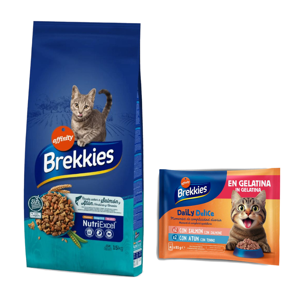 15 kg Brekkies Trockenfutter + 8 x 85 g Daily Delice Nassfutter gratis! - Fisch + Lachs & Thunfisch in Gelee 15 kg Brekkies Trockenfutter + 8 x 85 g Daily Delice Nassfutter gratis! - Fisch + Lachs & Thunfisch in Gelee von Affinity Brekkies