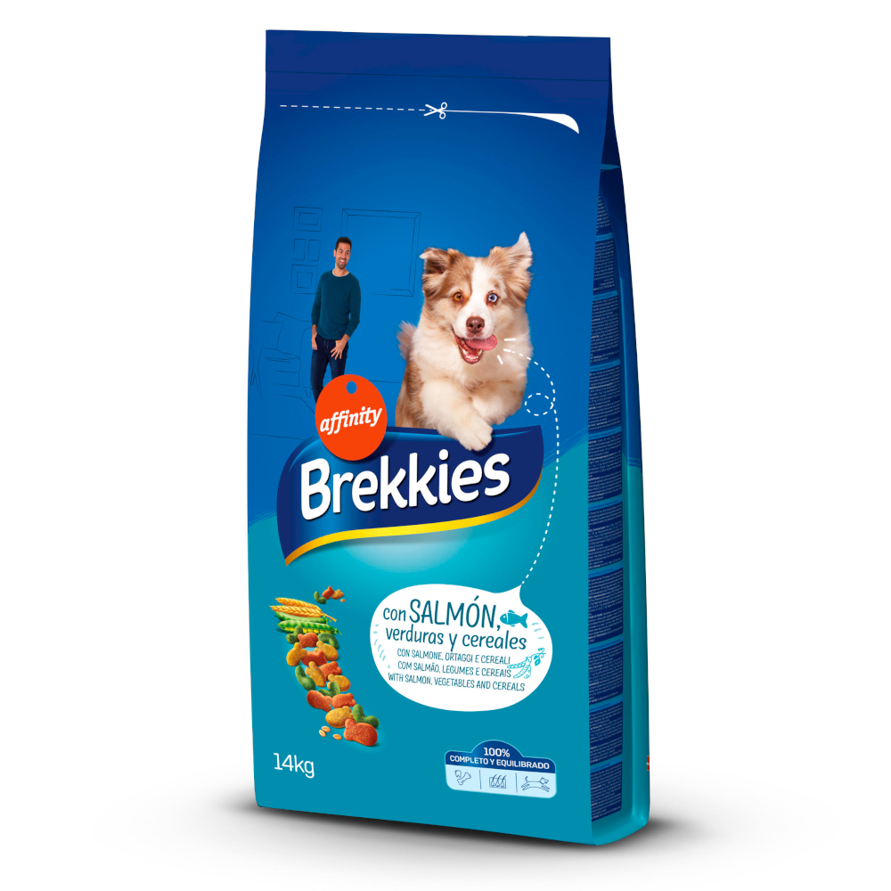 2,5 kg / 3 kg gratis! 14 kg / 15 kg Brekkies  - mit Lachs (14 kg) von Affinity Brekkies