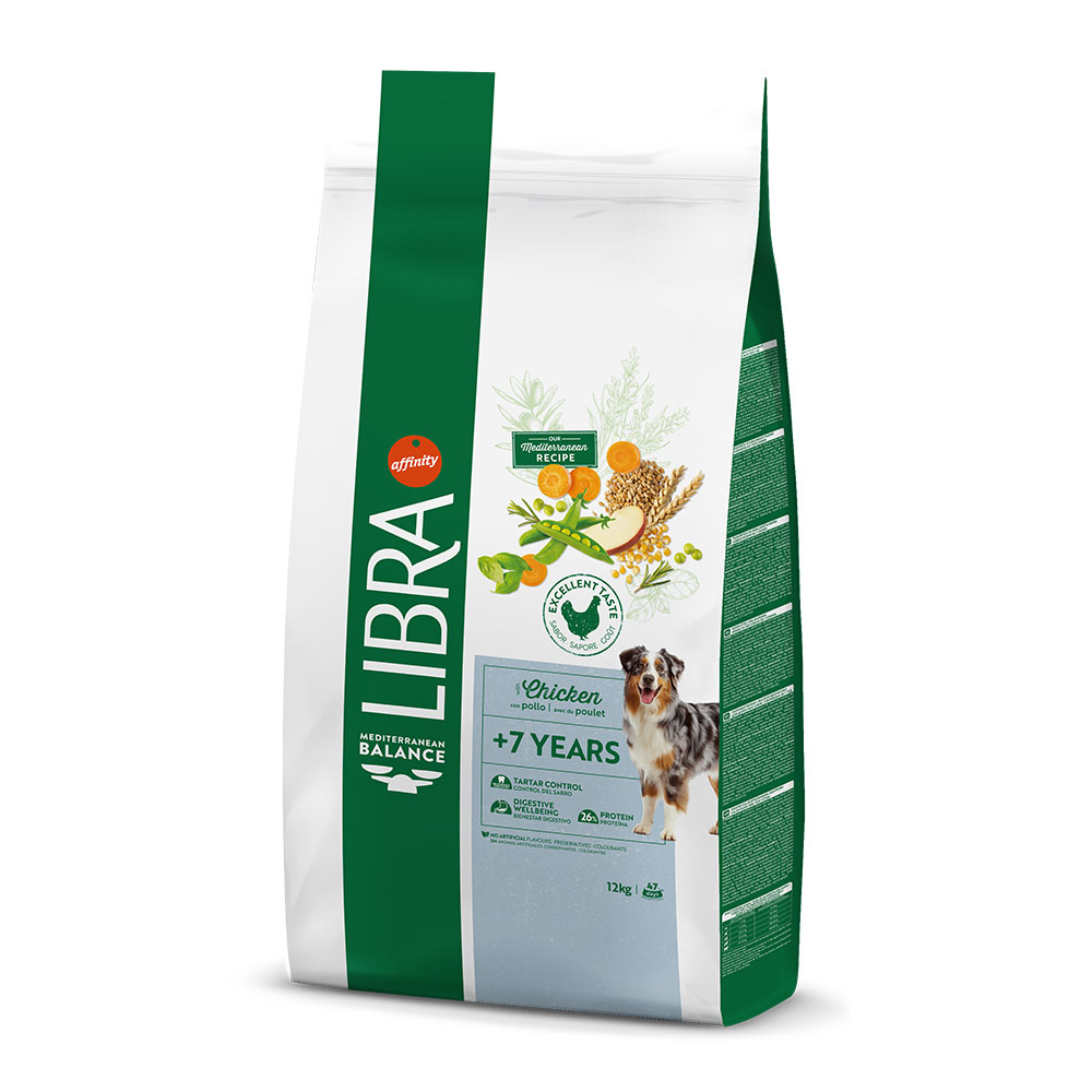 2 x 12 kg / 14 kg Libra Trockenfutter zum Sonderpreis! - Senior 7+ Huhn (2 x 12 kg) von Affinity Libra