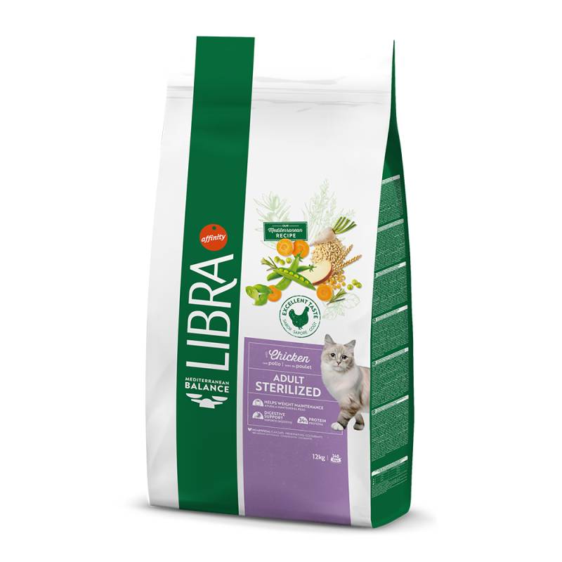 2 x 12 kg Libra Cat Adult zum Sonderpreis! - Sterilized Huhn von Affinity Libra