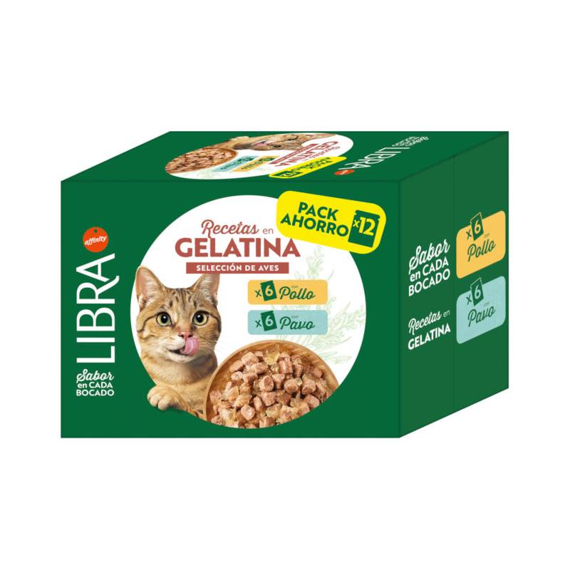 Libra Cat Geflügelauswahl in Gelee Huhn & Truthahn - Sparpaket: 24 x 85 g von Affinity Libra