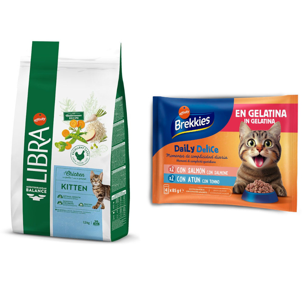 Libra Trockenfutter + 4 x 85 g Brekkies Daily Delice Lachs & Thunfisch gratis! - 1,5 kg Kitten Huhn Libra Trockenfutter + 4 x 85 g Brekkies Daily Delice Lachs & Thunfisch gratis! - 1,5 kg Kitten Huhn von Affinity Libra