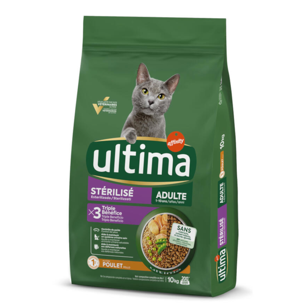 1,5 kg / 2 kg gratis! 7,5 kg / 10 kg Ultima - 10 kg Sterilized Adult Huhn von Affinity Ultima