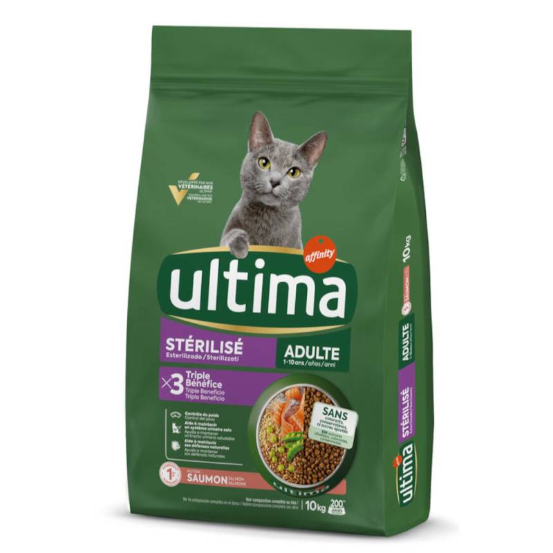 1,5 kg / 2 kg gratis! 7,5 kg / 10 kg Ultima - 10 kg Sterilized Adult Lachs von Affinity Ultima