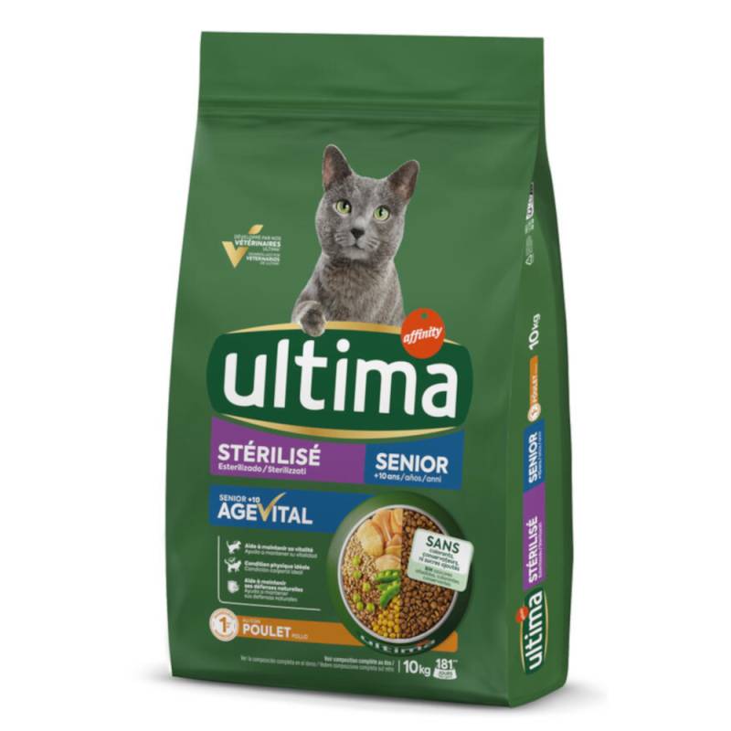 1,5 kg / 2 kg gratis! 7,5 kg / 10 kg Ultima - 10 kg Sterilized Senior Huhn von Affinity Ultima