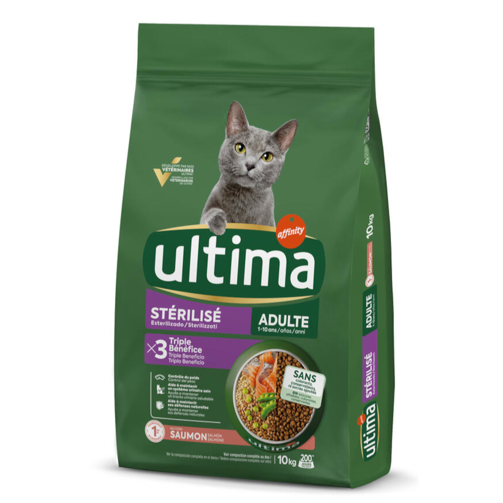 1,5 kg gratis! 7,5 kg / 10 kg Ultima - 10 kg Sterilized Adult Lachs von Affinity Ultima