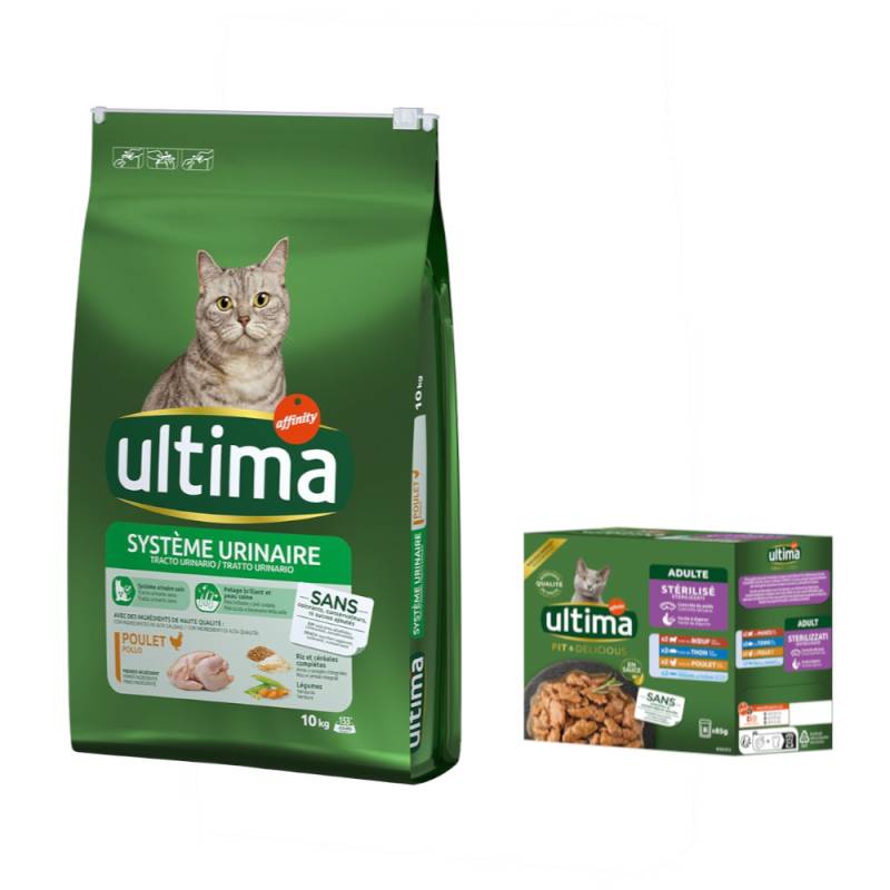 10 kg Ultima Trockenfutter + passendes Nassfutter gratis! - Urinary Tract + 8 x 85 g Sterilized Mix von Affinity Ultima