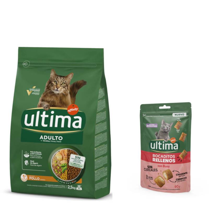 2,5 kg Ultima + 60 g Snacks Gefüllte Häppchen mit Rind gratis! - Adult Huhn 2,5 kg Ultima + 60 g Snacks Gefüllte Häppchen mit Rind gratis! - Adult Huhn von Affinity Ultima