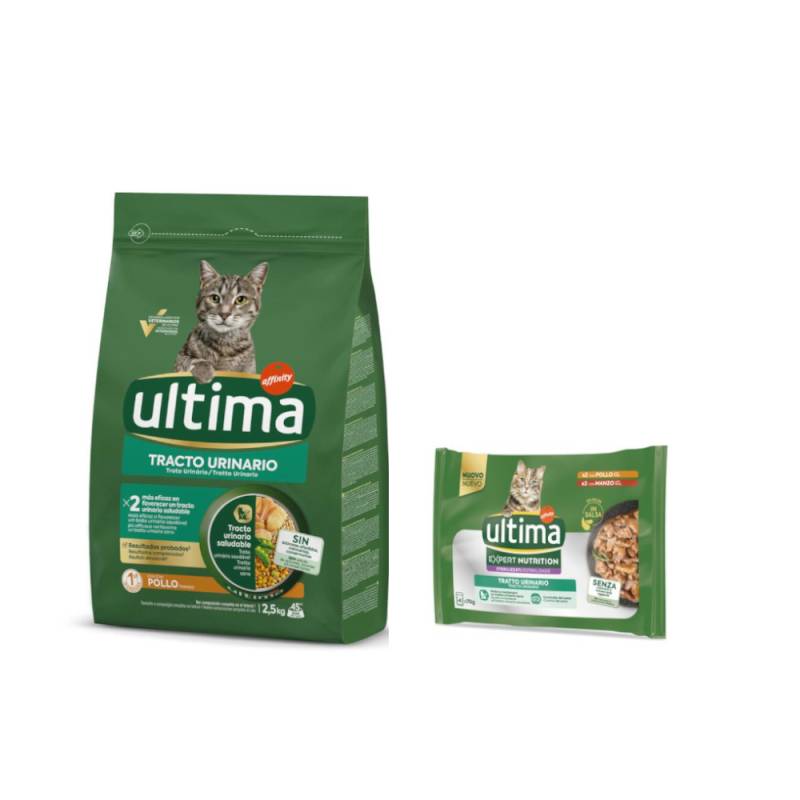 2,5 kg Ultima Trockenfutter + passendes Nassfutter gratis!  - Urinary Tract Huhn + 4 x 70 g Expert Nutrition Urinary Huhn & Rind von Affinity Ultima