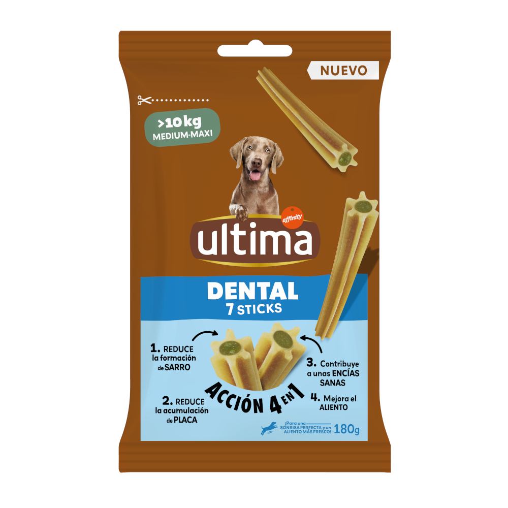 2 + 1 gratis! 3 x Ultima Snacks - 3 x 180 g Dental Sticks Medium/Maxi von Affinity Ultima