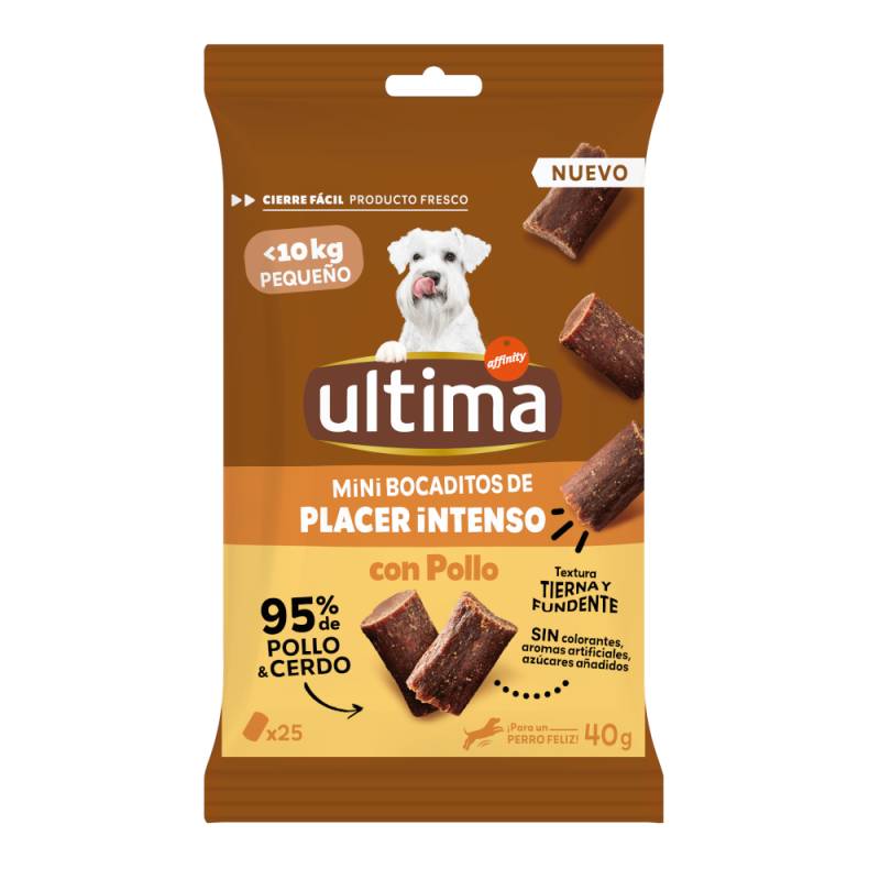 2 + 1 gratis! 3 x Ultima Snacks - 3 x 40 g Mini mit Huhn von Affinity Ultima