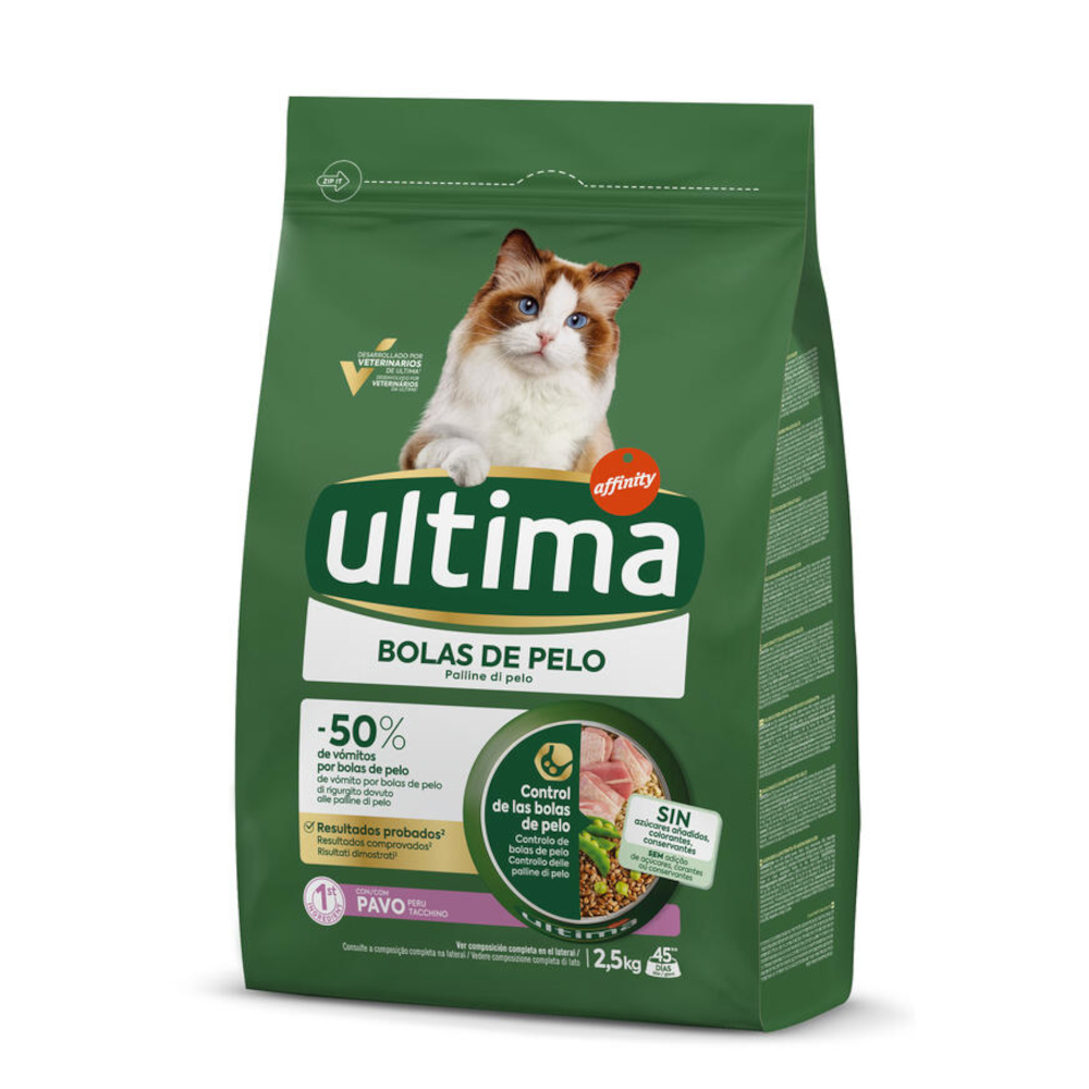 2 x 2,5 kg Ultima zum Sonderpreis! - Adult Hairball Truthahn von Affinity Ultima