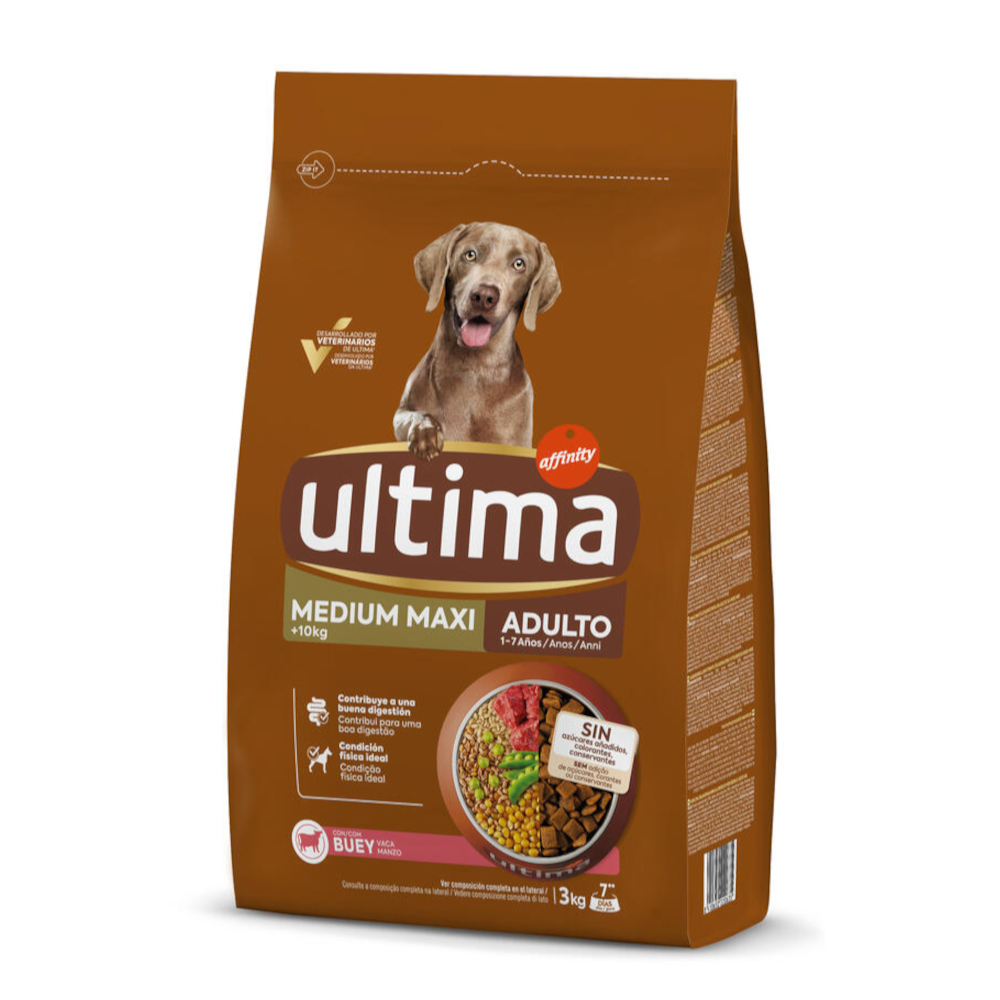 2 x Ultima Trockenfutter für Hunde zum Sonderpreis! - Medium / Maxi Adult Rind (2 x 3 kg) von Affinity Ultima