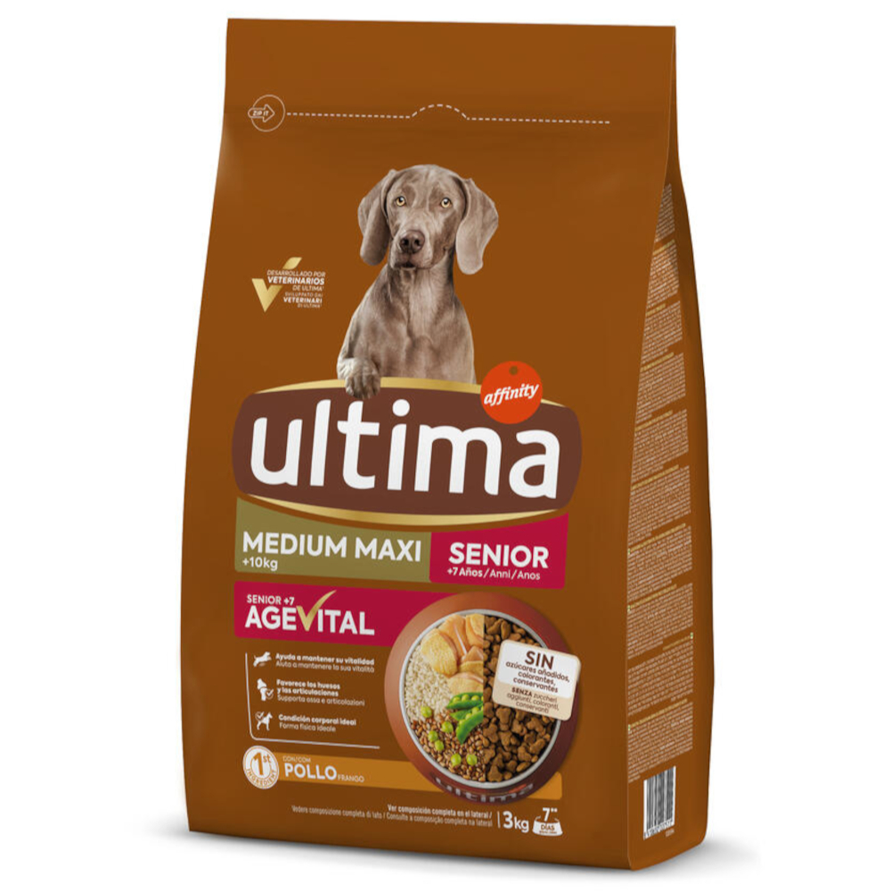 2 x Ultima Trockenfutter für Hunde zum Sonderpreis! - Medium / Maxi Senior Huhn (2 x 3 kg) von Affinity Ultima