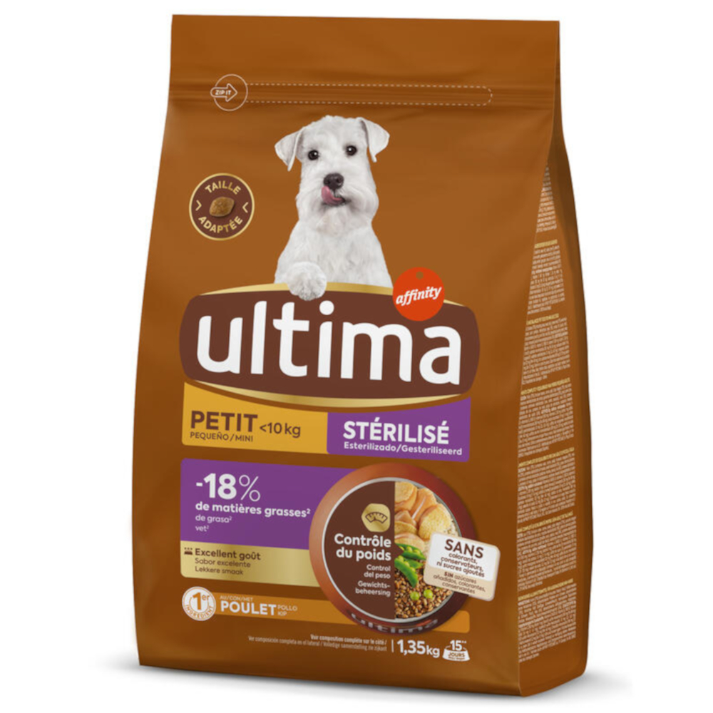 2 x Ultima Trockenfutter für Hunde zum Sonderpreis! - Mini Sterilized Huhn (2 x 1,35 kg) von Affinity Ultima