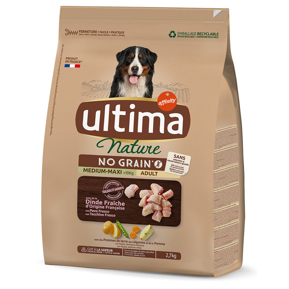 2 x Ultima Trockenfutter für Hunde zum Sonderpreis! - Nature No Grain Medium / Maxi Truthahn (2 x 2,7 kg) von Affinity Ultima