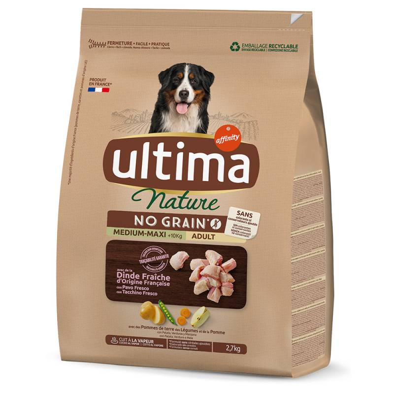 2 x Ultima Trockenfutter für Hunde zum Sonderpreis! - Nature No Grain Medium / Maxi Truthahn (2 x 2,7 kg) von Affinity Ultima