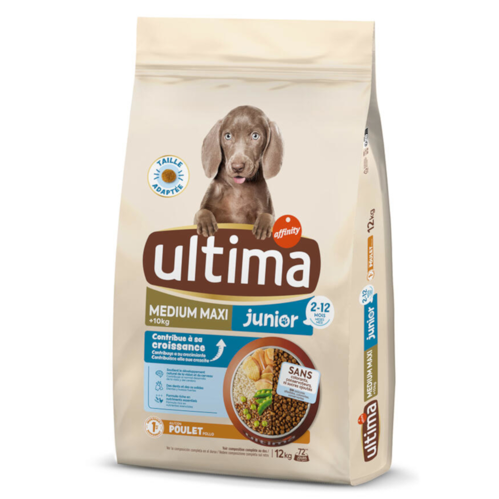 2 x Ultima Trockenfutter zum Sonderpreis! - 2 x 12 kg Medium / Maxi Junior Huhn von Affinity Ultima