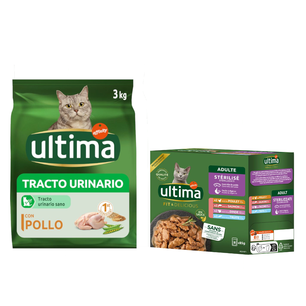 3 kg Ultima Trockenfutter + 8 x 85 g Sterilized Nassfutter-Mix gratis! - Urinary Tract Huhn 3 kg Ultima Trockenfutter + 8 x 85 g Sterilized Nassfutter-Mix gratis! - Urinary Tract Huhn von Affinity Ultima