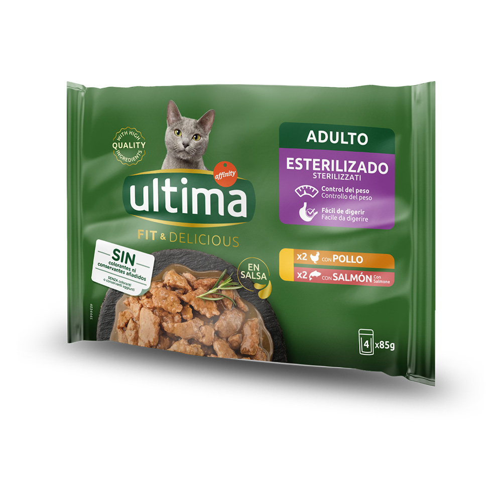 Sparpaket Ultima Cat Sterilized 96 x 85 g - Huhn und Lachs von Affinity Ultima