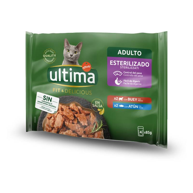 Sparpaket Ultima Cat Sterilized 96 x 85 g - Rind und Thunfisch von Affinity Ultima