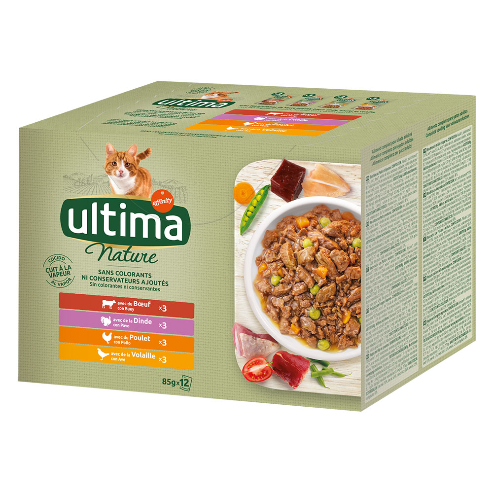 Ultima Nature  - 48 x 85 g Fleischvariation (Rind, Truthahn, Huhn, Geflügel) von Affinity Ultima