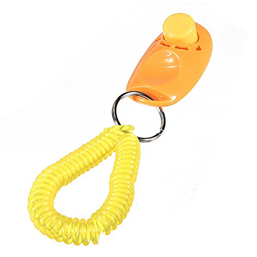 Aflytep 2 Stueck Haustier Hund Katzen Knopf Trainer Hilfsmittel Handgelenk Buegel Orange von Aflytep