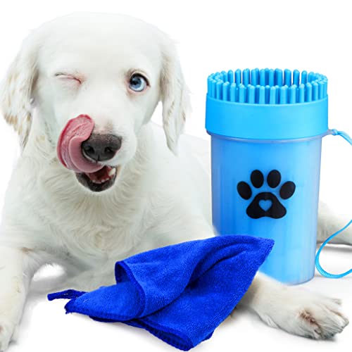 Afzonos Zubehör für Hunde, Pfotenwascher für Hunde, Produkte zur Reinigung unserer vierbeinigen Freunde, Hundebürste (blau) von Afzonos