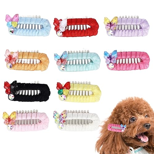 Agatige Haarspangen für Hunde, 10 Stück französischer Stil Haarspangen Hundehaar-Accessoires, süße Haustier-Haarnadel-Klammer für Hunde Katzen Welpen Haustiere von Agatige