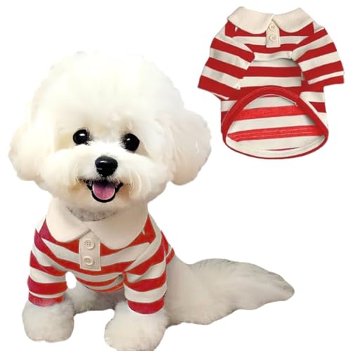 AgoumLux Hundepolohemd, Gestreiftes T-Shirt für Hunde, Sommer Haustier Kleidung Zwei Beine Geeignet für Kätzchen und Welpen, Rosa, M AgoumLux Hundepolohemd, Gestreiftes T-Shirt für Hunde, Sommer Haustier Kleidung Zwei Beine Geeignet für Kätzchen und Welpen, Rosa, M von AgoumLux