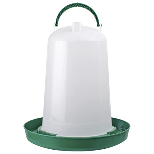 Agrarflora Hühnertränke 10L, grün - Geflügeltränke für Hühner - Automatische Wassertränke - Stülptränke, Kükentränke, Wachteltränke, Vogeltränke - Wasserspender mit Bajonettverschluss & Aufhängung von Agrarflora