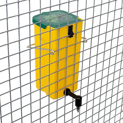 Kaninchen Nippeltränke 1 Liter Hamster Wasserspender - Aufhängeclip und Drahthalter (Gelb) von Agrarking