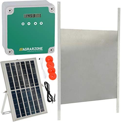 Agrarzone Automatische Hühnerklappe Solar 43 x 40 cm - Hühnertür Mit Timer, Manuell, Lichtsensor - Elektrisch für Hühnerstall von Agrarzone