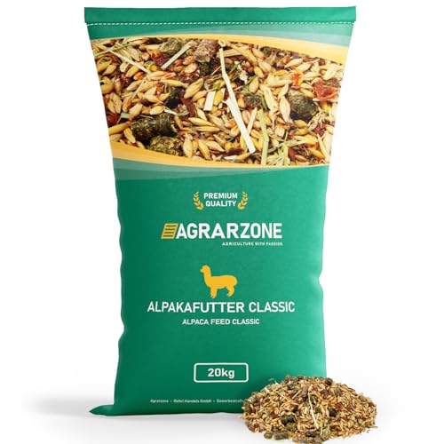 Agrarzone Alpakafutter Classic 20 kg - Protein- & energiearmes Müsli für Alpakas, Lamas, Kamele & Pferde - Mit Gerste, Luzerne & Apfeltrester - Qualitätsfutter aus Österreich von Agrarzone