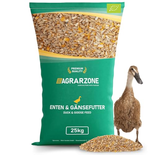 Agrarzone Bio Entenfutter & Gänsefutter Körner 25 kg - Geflügelfutter für Enten, Gänse, Küken & Laufenten - Bio Vogelfutter & AMA Gütesiegel - Körner-Futter mit Weizen von Agrarzone