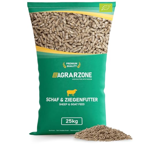 Agrarzone Bio Schaffutter Ziegenfutter Pellets 25 kg - Nährstoffreiches Futter für Schafe & Ziegen - AMA-Gütesiegel Zertifiziert - Kraftfutter & Schafmüsli von Agrarzone