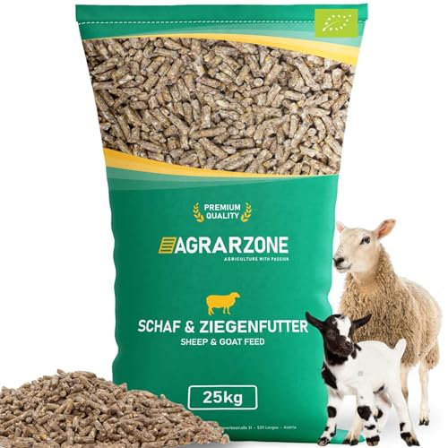 Agrarzone Bio Schaffutter Ziegenfutter Pellets 25 kg - Nährstoffreiches Futter für Schafe & Ziegen - AMA-Gütesiegel Zertifiziert - Kraftfutter & Schafmüsli von Agrarzone
