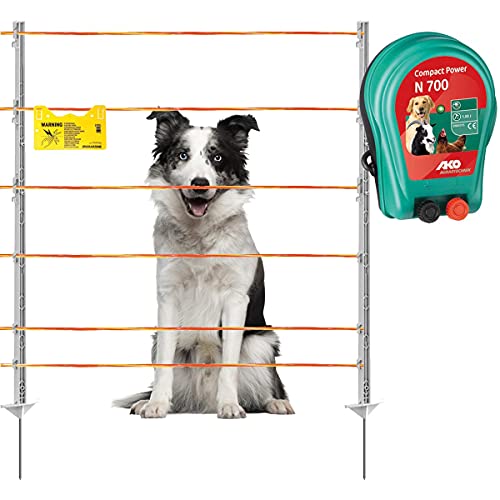 Agrarzone Elektrozaun Komplett-Set für Hunde N700 230V mit Litze 250m | Hundezaun mit Weidezaungerät für Hunde Katzen & Heimtiere | individuelle Zaunlänge & Höhe | Gartenzaun Weidezaun Katzenzaun von Agrarzone