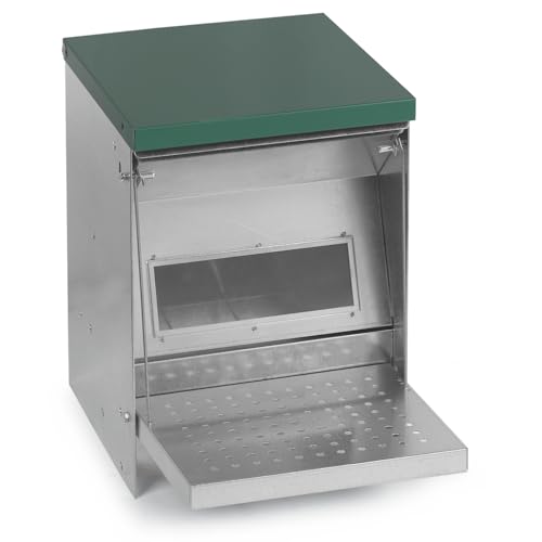 Agrarzone Hühner Futterautomat mit Trittplatte 5 kg - Rattensicherer Hühnerfutter Automat - Futterspender Hühner reduziert Futterverschwendung - Futtertrog Hühner & Geflügel von Agrarzone